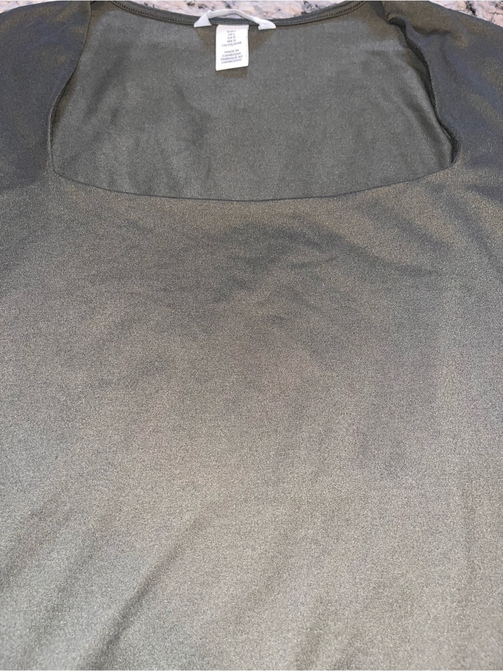 H&M Olive Green Long Sleeve Square Neck Top - Picture 3 of 4